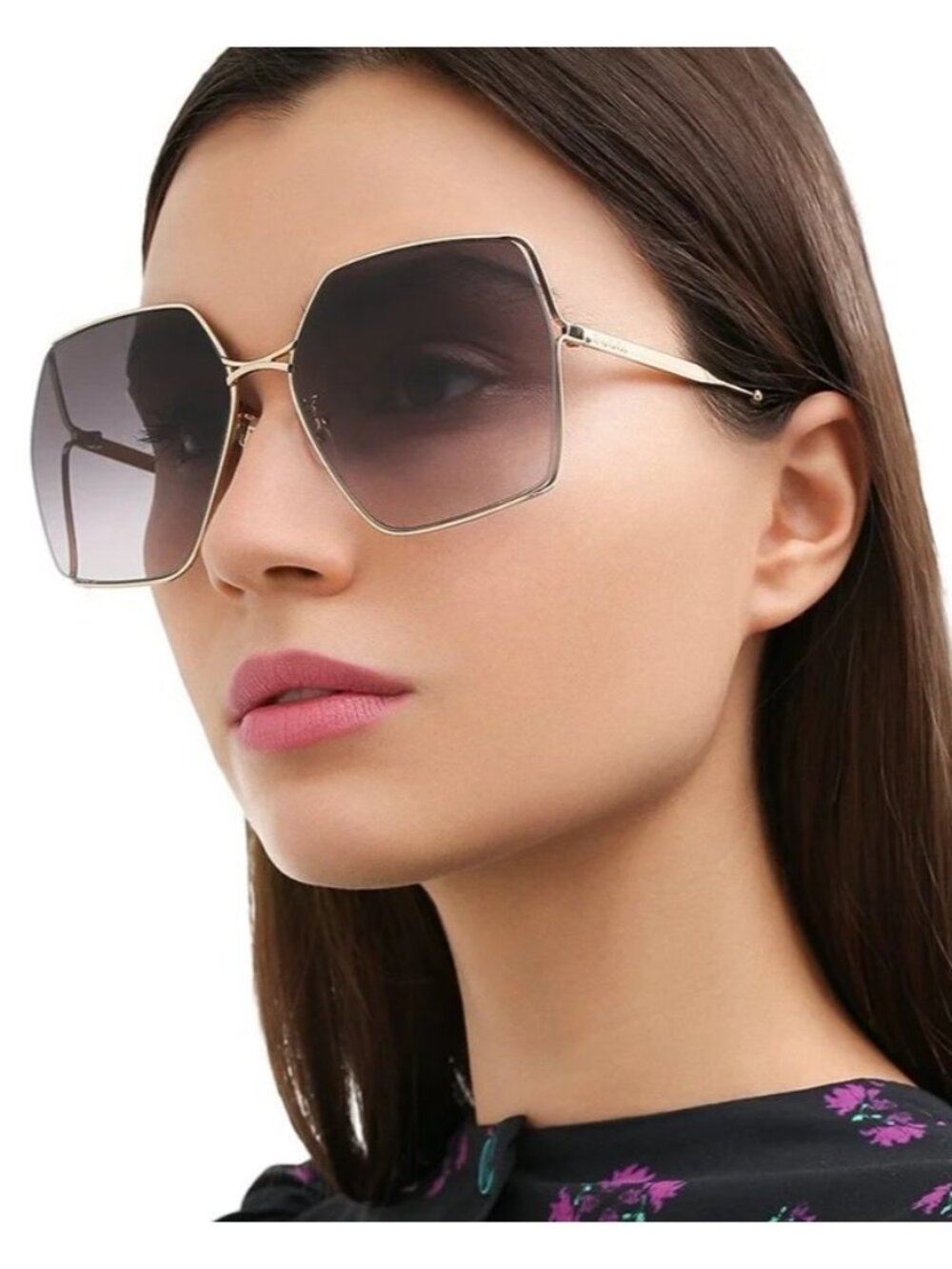 NEW GUCCI GG0817S 001 SUNGLASSES GOLD/GRAY WOMEN EYEWEAR - Picture 1 of 11
